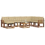 vidaXL Ensemble de canapés d'extérieur 9 pc Naturel et Beige