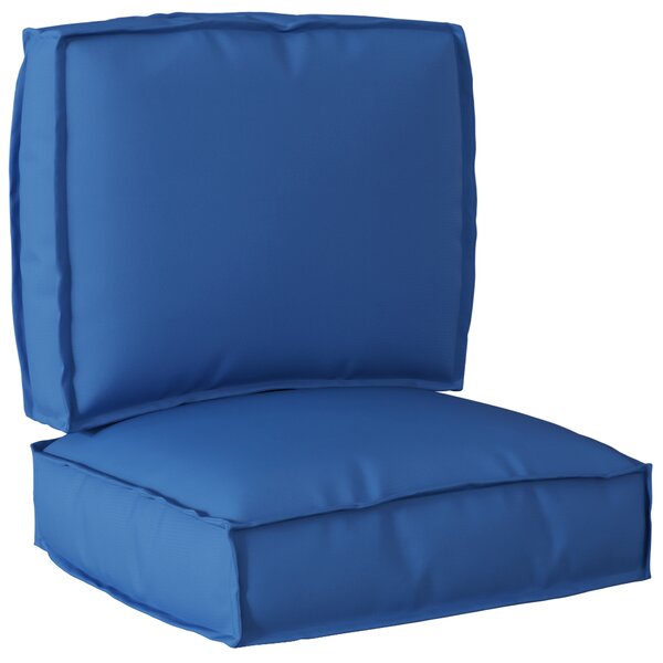vidaXL Set de coussins en palette de 2 pièces bleu royal en tissu Oxford