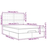 vidaXL Cadre de lit ottoman avec matelas gris foncé 140x190 cm velours