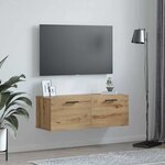 vidaXL Meuble mural Montage mural chêne artisanal 100 x 36.5 x 35 cm