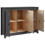 vidaXL Buffet Gris 100x35x74 cm Bois massif de pin