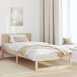 vidaXL Cadre de lit Naturel Bois de pin massif Simple Durabilité