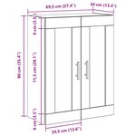 vidaXL Armoire murale chêne artisanal 69 5x34x90 cm bois d'ingénierie