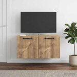 vidaXL Meuble TV mural 59 5 x 41 x 30 cm Chêne artisanal