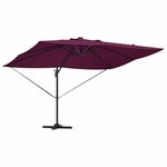 vidaXL Parasol Roma à Bras Déporté Rouge  Noir 352 x 251 x 265 cm