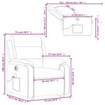vidaXL Fauteuil inclinable de massage électrique bleu velours