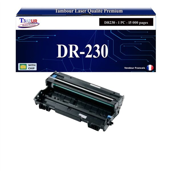 T3AZUR - Kit Tambour compatible Brother DCP-9010  DCP-9010CN  DR230 (DR-230CL) - T3AZUR