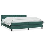 vidaXL Sommier à lattes de lit et matelas vert foncé 180x220cm velours