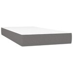 vidaXL Sommier à lattes de lit matelas LED gris foncé 120x190 cm tissu