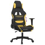 vidaXL Chaise de jeu avec repose-pied Noir et jaune Tissu
