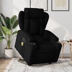 vidaXL Fauteuil inclinable de massage électrique Noir Tissu
