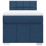vidaXL Sommier à lattes de lit avec matelas Bleu 90x200 cm Tissu