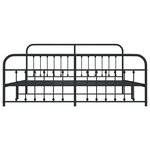 vidaXL Cadre de lit métal sans matelas avec pied de lit noir 193x203cm