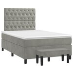 vidaXL Sommier à lattes de lit et matelas gris clair 120x190cm velours