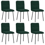 vidaXL Chaises à manger lot de 6 vert foncé velours