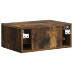 vidaXL Cabinet de chevet mural 2 Pièces Chêne fumé 49 x 34 5 x 20 cm