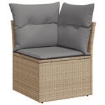 vidaXL Salon de jardin 11 Pièces avec coussins beige résine tressée