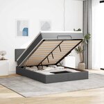 vidaXL Lit ottoman avec matelas gris foncé 140x200 cm tissu