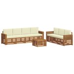 vidaXL Ensembles de canapés avec coussin 8 Pièces Naturel et Crème