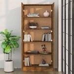 vidaXL Armoire à livres Chêne fumé 82 5x30 5x185 5cm Bois d'ingénierie