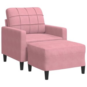 vidaXL Fauteuil avec repose-pied Rose 60 cm Velours