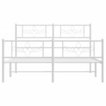 vidaXL Cadre de lit métal sans matelas et pied de lit blanc 120x200 cm