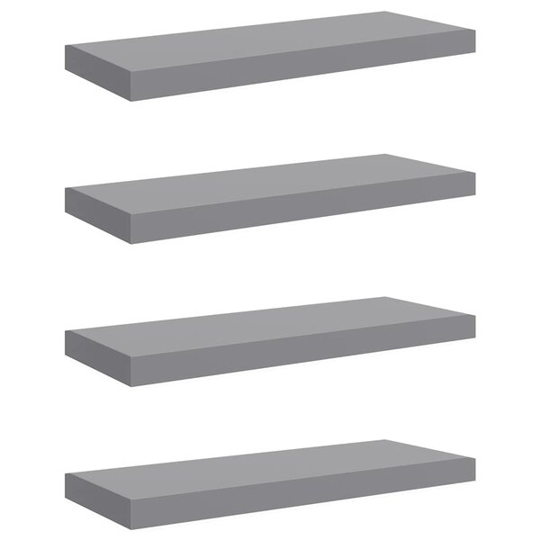 vidaXL Étagères murales flottantes 4 Pièces Gris 60x23 5x3 8 cm MDF