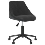 vidaXL Chaise pivotante de bureau Noir Velours