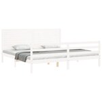 vidaXL Cadre de lit sans matelas blanc 200x200 cm bois massif