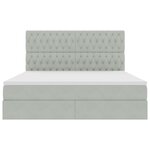 vidaXL Lit de rangement LED avec matelas Gris clair 160 x 200 cm