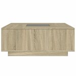 vidaXL Table basse avec LED infini chêne sonoma 100x100x40 cm