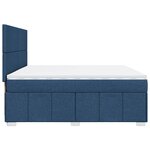 vidaXL Sommier à lattes de lit avec matelas Bleu 200x200 cm Tissu