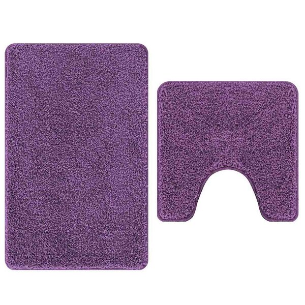 vidaXL Ensemble de tapis de bain antidérapants 2 Pièces Violet PP