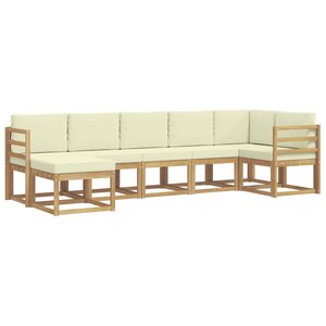 vidaXL Ensemble de canapés d'extérieur 7 pc Blanc et crème Polyester