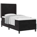 vidaXL Lit à ressorts avec matelas Noir 100 x 200 cm Velours