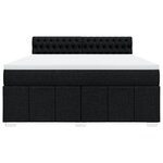 vidaXL Sommier à lattes de lit avec matelas Noir 180x200 cm Tissu