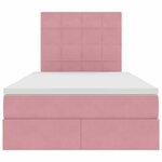 vidaXL Lit de rangement LED avec matelas Rose 120 x 200 cm Velours