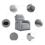 vidaXL Fauteuil inclinable en tissu gris clair