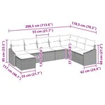 vidaXL Ensemble de Canapés avec coussin 8 Pièces Noir polyrotin