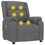 vidaXL Fauteuil électrique de massage Gris foncé Tissu