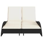 vidaXL Chaise longue avec coussins noir 114x205x73 cm résine tressée