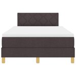 vidaXL Lit à ressort LED avec matelas Marron foncé 120 x 190 cm tissu
