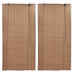 vidaXL Stores roulants en bambou 2 Pièces 100x160 cm Marron