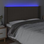 vidaXL Tête de lit à LED Taupe 163x16x118/128 cm Tissu