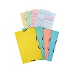 Chemise 3 Rabats À Élastiques Aquarel + 25 Fiches Bristol 125x200mm - 4 Couleurs Assorties - Couleurs Assorties - X 10 - Exacompta