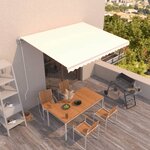 vidaXL Auvent rétractable automatique 400x350 cm Crème