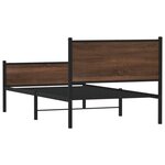 vidaXL Cadre de lit en métal sans matelas chêne marron 100x190 cm