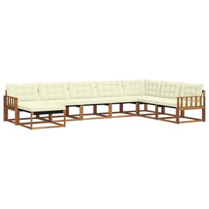 vidaXL Ensemble de canapés d'extérieur 8 pc Naturel et Crème