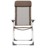 vidaXL Chaises de camping pliables lot de 4 Marron Aluminium