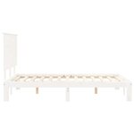vidaXL Cadre de lit avec tête de lit blanc 140x200 cm bois massif